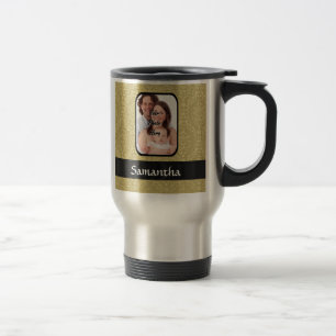 Mug De Voyage Modèle photo damassé or