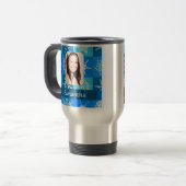 Mug De Voyage Modèle photo de flocon bleu (Devant gauche)