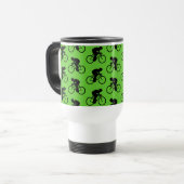 Mug De Voyage Modèle vert et noir de bicyclette (Devant gauche)