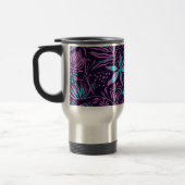 Mug De Voyage Modern Dark Purple Floral Pattern Personalised (Gauche)
