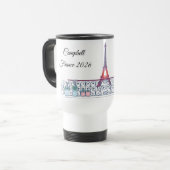 Mug De Voyage Modern Paris Window Silhouette Aesthetic (Devant gauche)