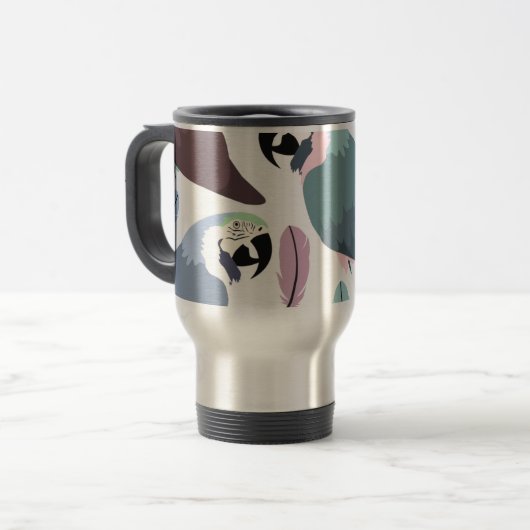 Mug De Voyage Modern Parrots Tropical Pattern  (Devant gauche)