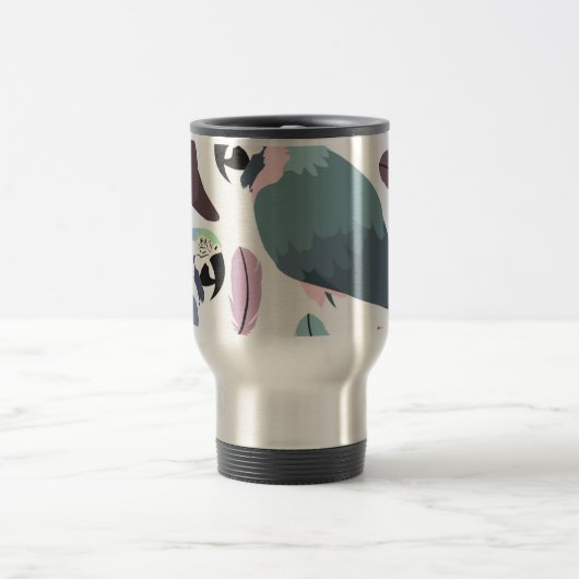 Mug De Voyage Modern Parrots Tropical Pattern  (Centre)