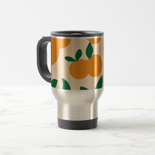 Mug De Voyage Modern Stylish Citrus Fruit Oranges Pattern (Devant gauche)