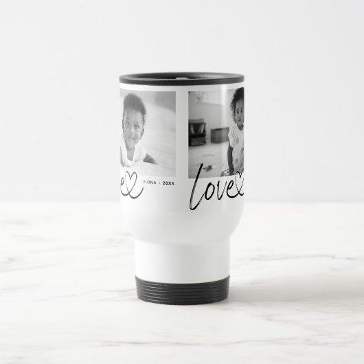 Mug De Voyage Moderne 2 Photo Script Love (Centre)