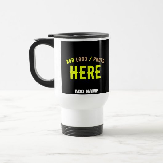 MUG DE VOYAGE MODERNE ET MODERNE PERSONNALISABLE NOIR VÉRIFIÉ (Gauche)