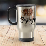 Mug De Voyage Moderne Grunge Heart Best Friends BFF Photo<br><div class="desc">Design is composed of fun and playful typographiy with sans serif and serif font. Add a custom photo.</div>