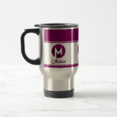 Mug De Voyage Moderne Personnalisé Nom élégant Lettre Monogramme (Gauche)
