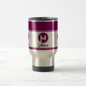 Mug De Voyage Moderne Personnalisé Nom élégant Lettre Monogramme (Centre)