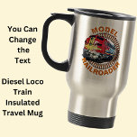 Mug De Voyage Modifier le modèle de texte Railroader Red Yellow<br><div class="desc">Any Railroad Modeller veut love this one - See my store for this design on other items - et more great train Gift Ideas !</div>