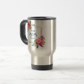 Mug De Voyage Modifier le texte Ajouter le nom Boho Flower Feath (Devant gauche)
