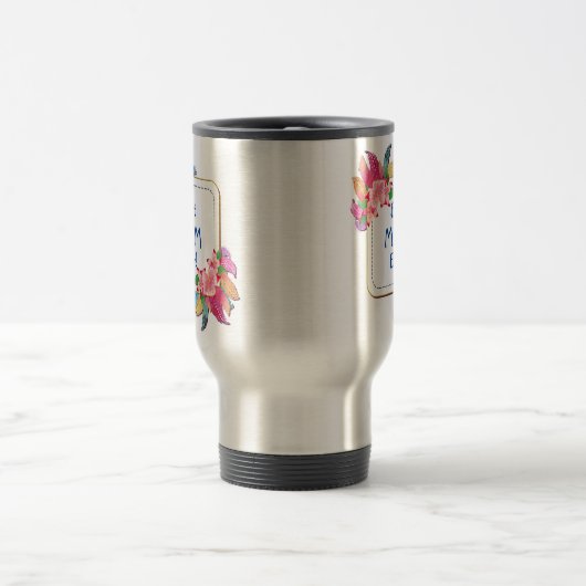 Mug De Voyage Modifier le texte Ajouter le nom Boho Flower Feath (Centre)