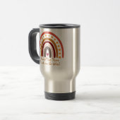 Mug De Voyage Modifier le texte Ajouter le nom Boho Rainbow Hear (Devant gauche)