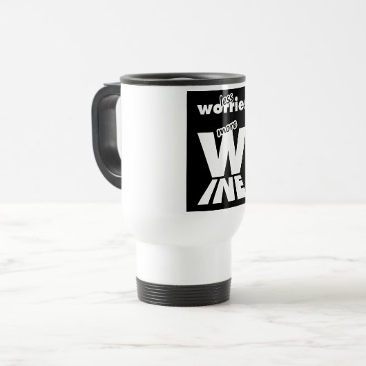 Mug De Voyage Moins de soucis Plus de vin (Devant gauche)