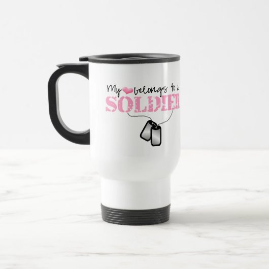 Mug De Voyage Mon coeur appartient à un soldat (Gauche)