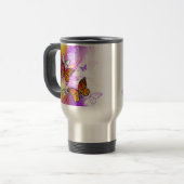 Mug De Voyage Monarch Butterflies on Purple Background (Devant gauche)
