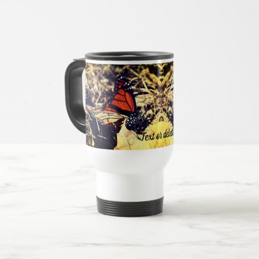 Mug De Voyage Monarque Papillon Nature Personnalisée (Devant gauche)