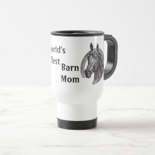 Mug De Voyage Mondes Meilleure maman grange croquis Cheval Blanc