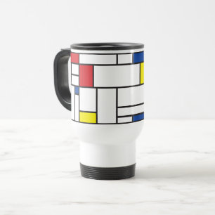 Mug De Voyage Mondrial Minimaliste Géométrique De Stijl Art Mode