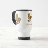 Mug De Voyage Monogram Initial P Elegant Gold Peony Personalized (Devant gauche)