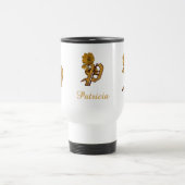 Mug De Voyage Monogram Initial P Elegant Gold Peony Personalized (Centre)
