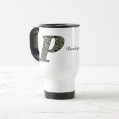 Mug De Voyage Monogram Initial P Hydrangea Flowers Personalized (Devant gauche)