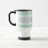 Mug De Voyage Monogram Mint Green Cute Chic Polka Motif (Gauche)