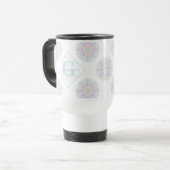 Mug De Voyage Monogram Pastel Rainbow Sundae Polka Dot Mandala (Devant gauche)