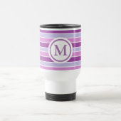 Mug De Voyage Monogramme à bandes horizontales violettes (Centre)