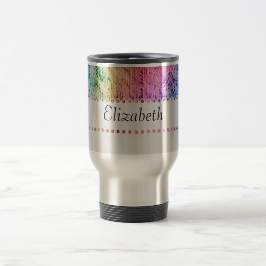 Mug De Voyage Monogramme à la mode unique d'aquarelle (Centre)