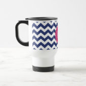 Mug De Voyage Monogramme avec Motif Chevron - Navy Magenta (Gauche)