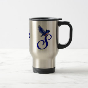 Mug De Voyage Monogramme Bluebird Initial S Élégant