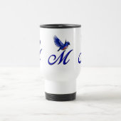 Mug De Voyage Monogramme Bluebird Initiale M Élégant (Centre)
