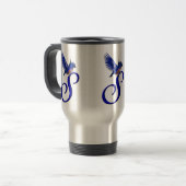 Mug De Voyage Monogramme Bluebird Initiale S Élégant (Devant gauche)