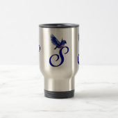 Mug De Voyage Monogramme Bluebird Initiale S Élégant (Centre)