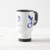 Mug De Voyage Monogramme Bluebird Initiale S Élégant Personnalis (Devant droit)