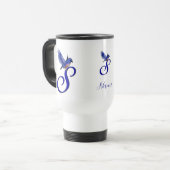 Mug De Voyage Monogramme Bluebird Initiale S Élégant Personnalis (Devant gauche)