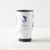 Mug De Voyage Monogramme Bluebird Initiale S Élégant Personnalis (Centre)