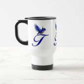 Mug De Voyage Monogramme Bluebird Initiale T Élégant (Gauche)