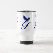 Mug De Voyage Monogramme Bluebird Initiale T Élégant (Centre)
