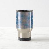 Mug De Voyage Monogramme Cercles bleu électrique motif (Centre)