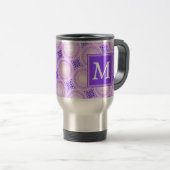 Mug De Voyage Monogramme cercles violets motif (Devant droit)