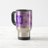 Mug De Voyage Monogramme cercles violets motif (Devant gauche)