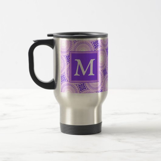 Mug De Voyage Monogramme cercles violets motif (Gauche)