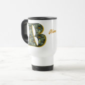 Mug De Voyage Monogramme Daisy Initiale B Personnalisé (Devant gauche)