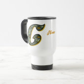 Mug De Voyage Monogramme Daisy Initiale C Personnalisé (Devant gauche)