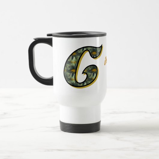 Mug De Voyage Monogramme Daisy Initiale C Personnalisé (Gauche)