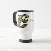 Mug De Voyage Monogramme Daisy Initiale E Personnalisé (Devant gauche)