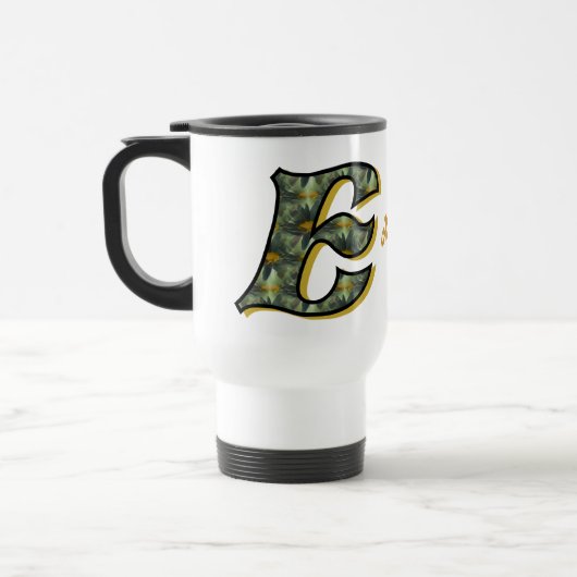 Mug De Voyage Monogramme Daisy Initiale E Personnalisé (Gauche)