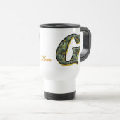 Mug De Voyage Monogramme Daisy Initiale G Personnalisé (Devant droit)